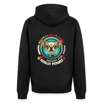 Dog Cartoon Chihuahua Design pour les amoureux des chiens - Veste à capuche bio Premium Unisexe - noir - Dos - Nico (187cm)