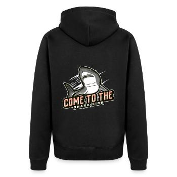 come to the shark side - Unisex Premium Organic Zip Hoodie - black - Back - Nico (187cm)