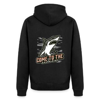 come to the shark side - Unisex Premium Organic Zip Hoodie - black - Back - Nico (187cm)