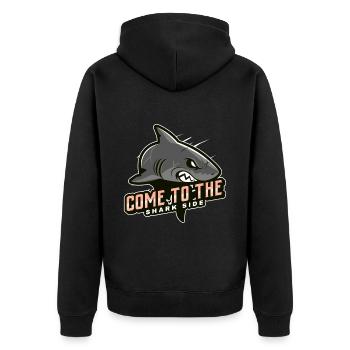 come to the shark side - Unisex Premium Organic Zip Hoodie - black - Back - Nico (187cm)
