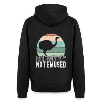 Emu Strauss - Unisex Premium Organic Zip Hoodie - black - Back - Nico (187cm)