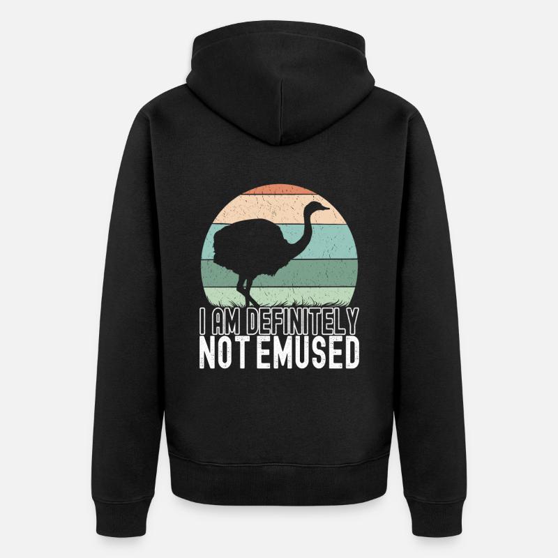 Emu Strauß - Unisex Premium Bio Zip Hoodie - Schwarz