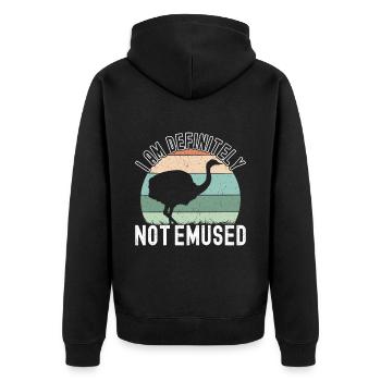 Emu Strauss - Unisex Premium Organic Zip Hoodie - black - Back - Nico (187cm)