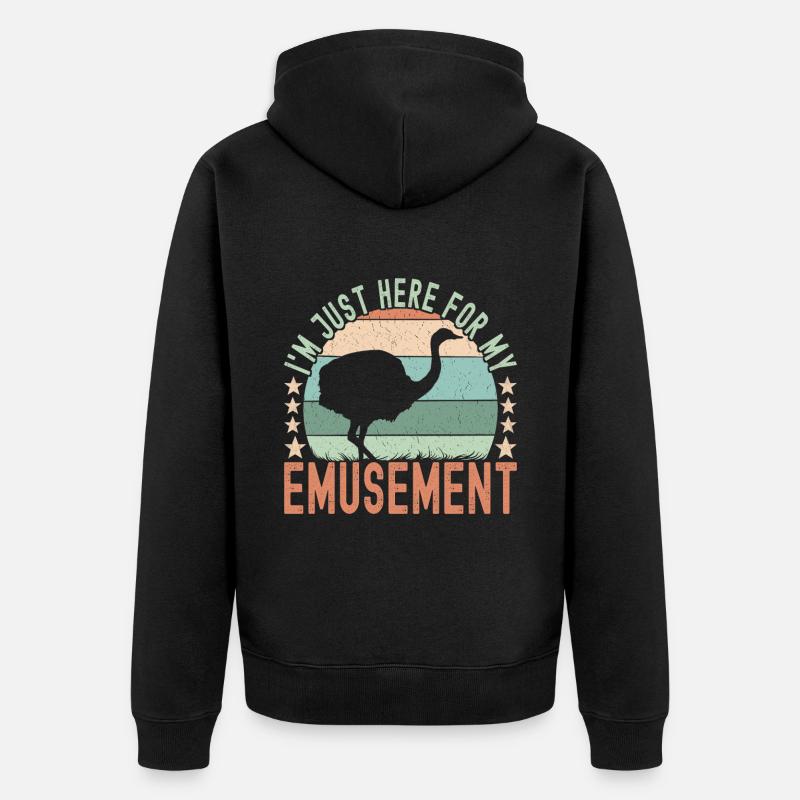Emu Strauß - Unisex Premium Bio Zip Hoodie - Schwarz