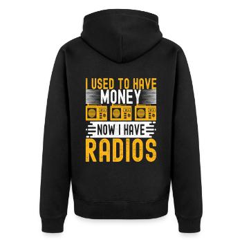 Ham Radio Ham Radio Operator - Unisex Premium Organic Zip Hoodie - black - Back - Nico (187cm)