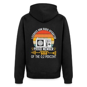 Ham Radio Ham Radio Operator - Unisex Premium Organic Zip Hoodie - black - Back - Nico (187cm)