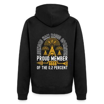 Ham Radio Ham Radio Operator - Unisex Premium Organic Zip Hoodie - black - Back - Nico (187cm)