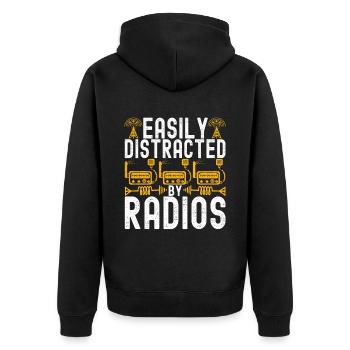Ham Radio Ham Radio Operator - Unisex Premium Organic Zip Hoodie - black - Back - Nico (187cm)