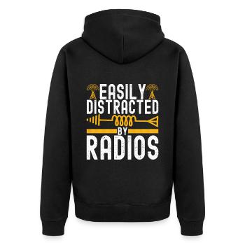 Ham Radio Ham Radio Operator - Unisex Premium Organic Zip Hoodie - black - Back - Nico (187cm)