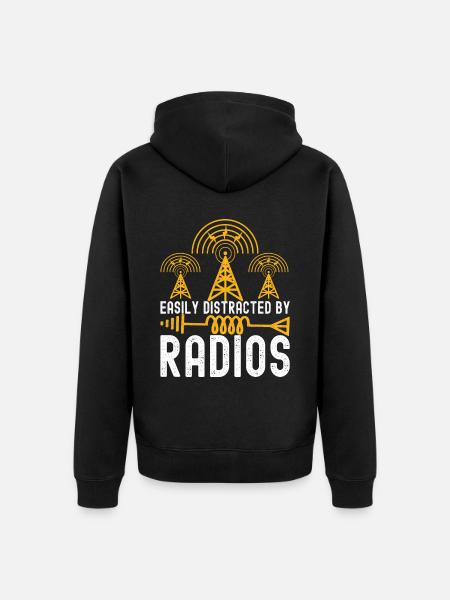 Ham Radio Ham Funker - Unisex Premium Bio Zip Hoodie - Schwarz
