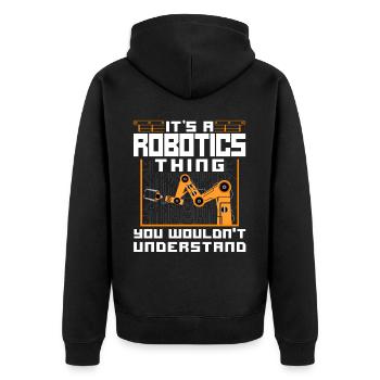 Ingénieur Robotique Robot Vintage - Veste à capuche bio Premium Unisexe - noir - Dos - Nico (187cm)