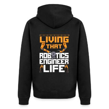 Robot Robotics Engineer Vintage - Unisex Premium Organic Zip Hoodie - black - Back - Nico (187cm)