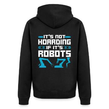 Robot Robotics Engineer Vintage - Unisex Premium Organic Zip Hoodie - black - Back - Nico (187cm)