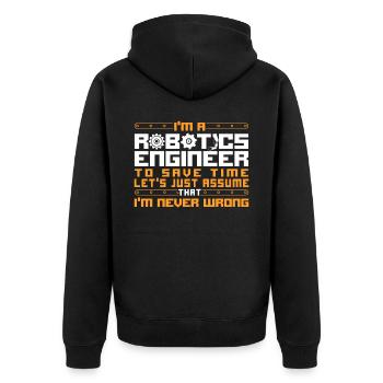 Ingénieur Robotique Robot Vintage - Veste à capuche bio Premium Unisexe - noir - Dos - Nico (187cm)