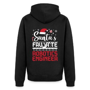 Robot Robotics Engineer Christmas - Unisex Premium Organic Zip Hoodie - black - Back - Nico (187cm)
