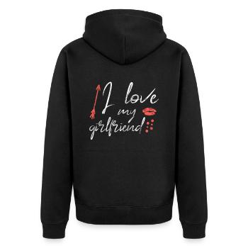 J’aime ma copine - Veste à capuche bio Premium Unisexe - noir - Dos - Nico (187cm)