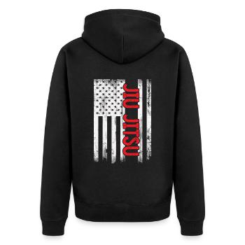 Jiu Jitsu - Unisex Premium Organic Zip Hoodie - black - Back - Nico (187cm)