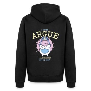 I'm not arguing, I'm just explaining why - Unisex Premium Organic Zip Hoodie - black - Back - Nico (187cm)