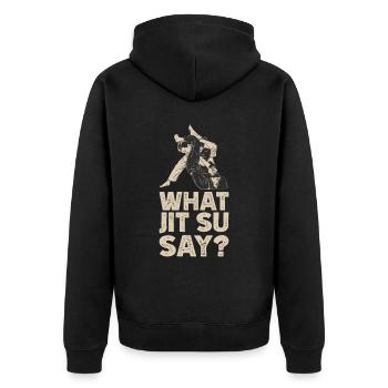 Jiu Jitsu - Unisex Premium Bio Zip Hoodie - Schwarz - Hinten - Nico (187cm)
