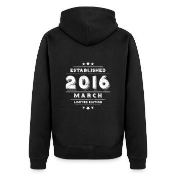 Anniversaire en Mars 2016 - Mars - Veste à capuche bio Premium Unisexe - noir - Dos - Nico (187cm)