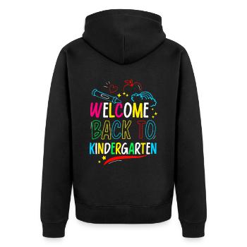 Bienvenue à la maternelle Sweet Children Humour - Veste à capuche bio Premium Unisexe - noir - Dos - Nico (187cm)