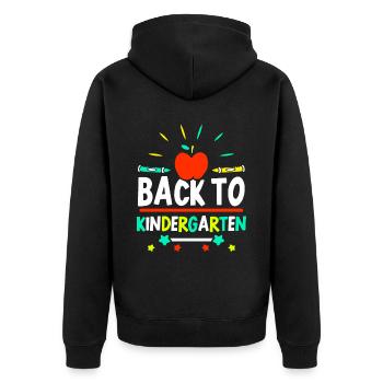 Retour à la maternelle Proverbes Enfants Humour doux - Veste à capuche bio Premium Unisexe - noir - Dos - Nico (187cm)