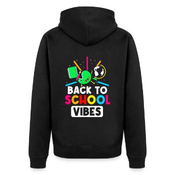 Back to School Vibes Back to School Back to School - Unisex Premium Organic Zip Hoodie - black - Back - Nico (187cm)