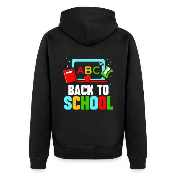 Back to School Back to School Teachers Back to School - Unisex Premium Organic Zip Hoodie - black - Back - Nico (187cm)