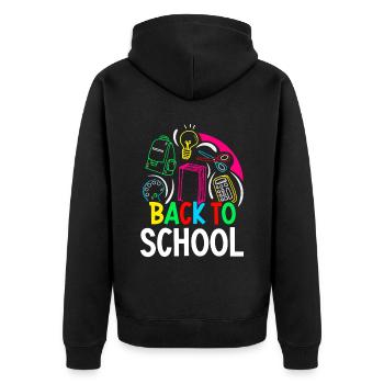 Back to School Back to School Back to School Teacher - Unisex Premium Organic Zip Hoodie - black - Back - Nico (187cm)