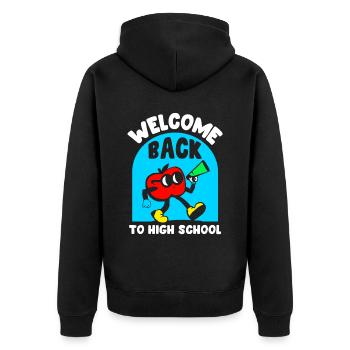 Welcome back to school Teachers Back to school - Unisex Premium Organic Zip Hoodie - black - Back - Nico (187cm)