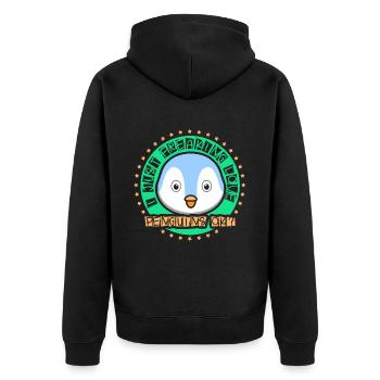 Ich Liebe Pinguine Einfach Ok Süß Tier Pinguin - Unisex Premium Bio Zip Hoodie - Schwarz - Hinten - Nico (187cm)