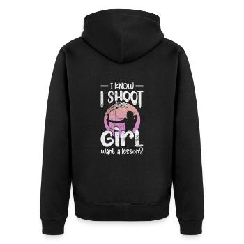 Archery Archer Archer Arrow Gift - Unisex Premium Organic Zip Hoodie - black - Back - Nico (187cm)