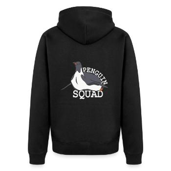 Penguin Team Lovers Cute Penguins Animal - Unisex Premium Organic Zip Hoodie - black - Back - Nico (187cm)