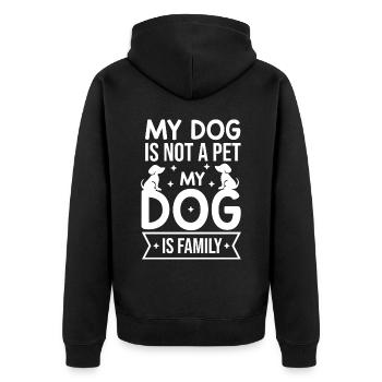 Mon chien n’est pas un animal de compagnie, mon chien est mon chien - Veste à capuche bio Premium Unisexe - noir - Dos - Nico (187cm)