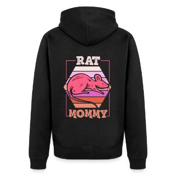 Rat Mama Rat Mama Lover Rats Cute Animal - Unisex Premium Organic Zip Hoodie - black - Back - Nico (187cm)