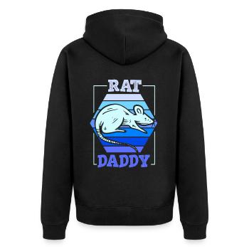 Rat Daddy Rat Papa Lover Animal Cute Rats - Unisex Premium Organic Zip Hoodie - black - Back - Nico (187cm)