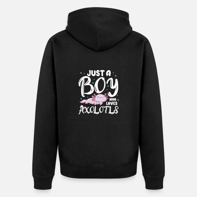 Axolotl - Unisex Premium Bio Zip Hoodie - Schwarz