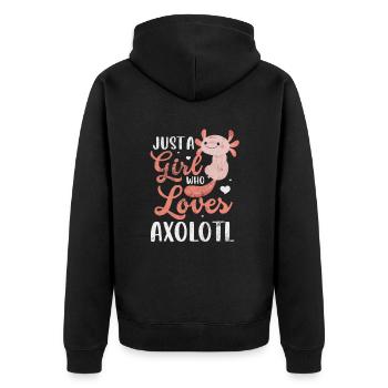 Axolotl Aquatic Animal Water Gift - Unisex Premium Organic Zip Hoodie - black - Back - Nico (187cm)