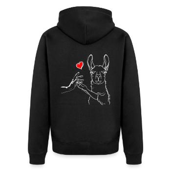 Lama Love High Five - Veste à capuche bio Premium Unisexe - noir - Dos - Nico (187cm)