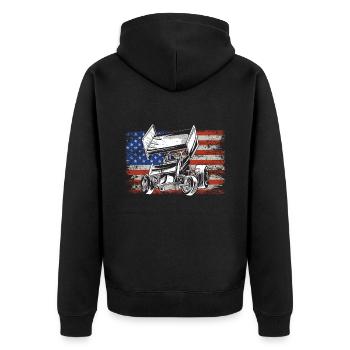 Sprint Car Racing Flag Vintage Racer Dirt Track - Veste à capuche bio Premium Unisexe - noir - Dos - Nico (187cm)