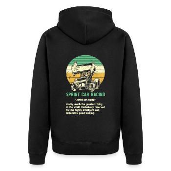 Sprint Car Racing Flag Vintage Racer Dirt Track - Veste à capuche bio Premium Unisexe - noir - Dos - Nico (187cm)