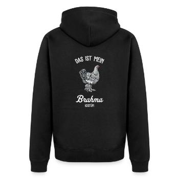 Brahma Hühner I Chicken Geflügel Motiv für - Unisex Premium Bio Zip Hoodie - Schwarz - Hinten - Nico (187cm)