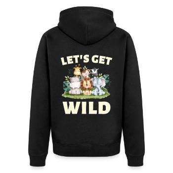 Kinder Geburtstag Zoo Tier Fan - Unisex Premium Bio Zip Hoodie - Schwarz - Hinten - Nico (187cm)