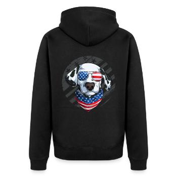 Amoureux patriotique des chiens dalmates 4 juillet - Veste à capuche bio Premium Unisexe - noir - Dos - Nico (187cm)