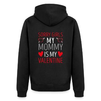 Désolé les filles ma maman est ma valentine - Veste à capuche bio Premium Unisexe - noir - Dos - Nico (187cm)