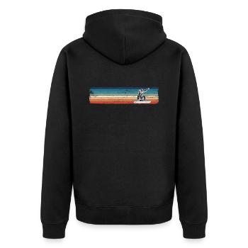Snowboard Retro Vintage Snowboard - Unisex Premium Bio Zip Hoodie - Schwarz - Hinten - Nico (187cm)