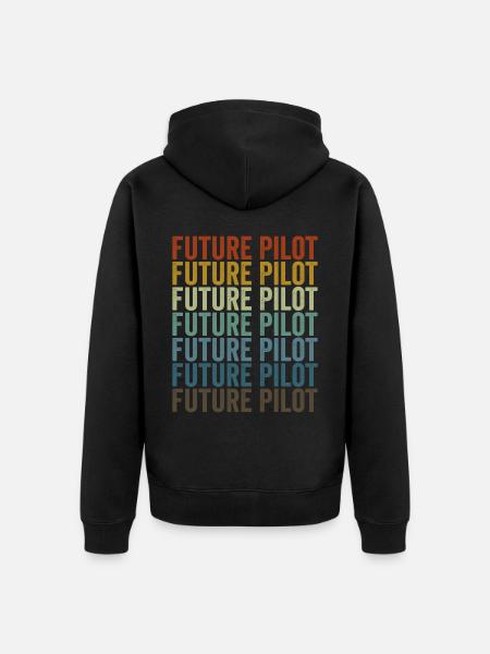 Zukünftiger Pilot Flugzeugpilot Luftfahrt - Unisex Premium Bio Zip Hoodie - Schwarz