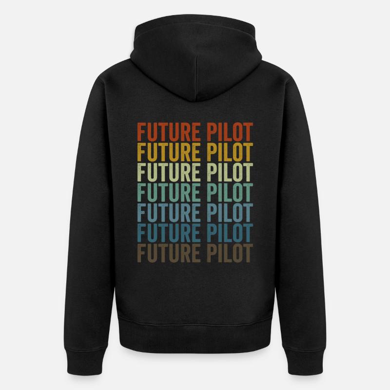 Zukünftiger Pilot Flugzeugpilot Luftfahrt - Unisex Premium Bio Zip Hoodie - Schwarz