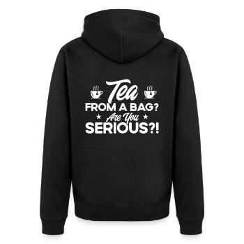 Tea Drinker Gift Cup Tea Lover - Unisex Premium Organic Zip Hoodie - black - Back - Nico (187cm)