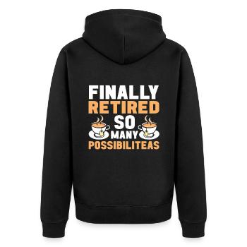 Tea Drinker Gift Cup Tea Lover - Unisex Premium Organic Zip Hoodie - black - Back - Nico (187cm)